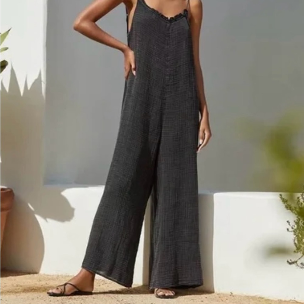 Anthropologie Malika Jumpsuit Black Maxi Romper